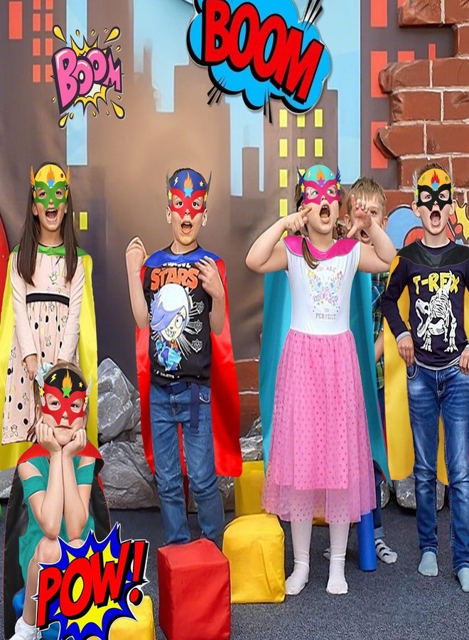 D.Q.Z Superhero-Capes and Masks for Kids Gifts for Girls Boys Super Hero Dress Up Cape and Mask (Rose-Cyan) - Image 3